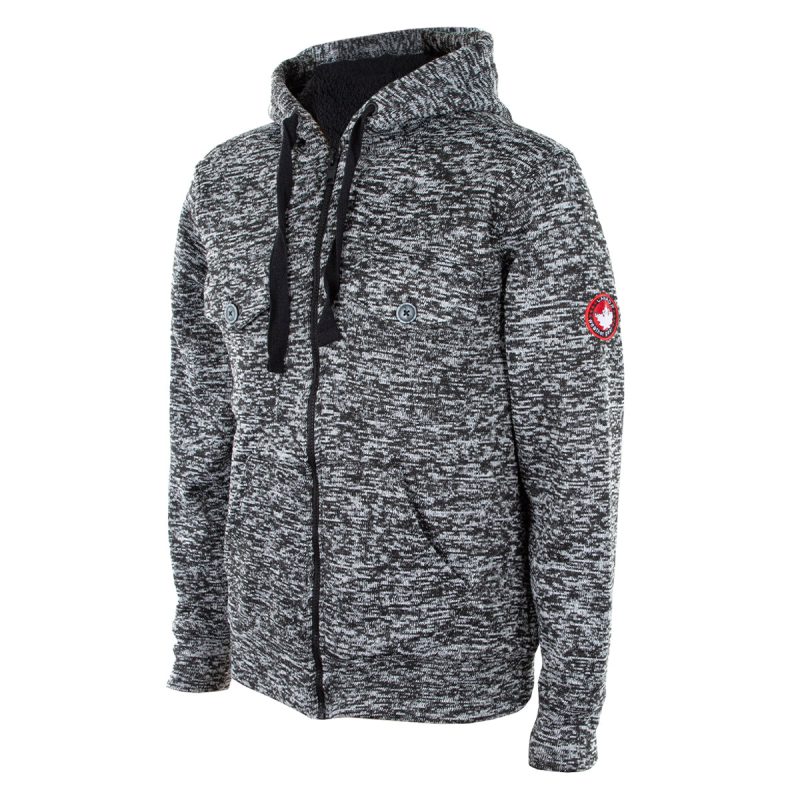 CanadaWeatherGearMen sFullZipHoodieWithSherpaLining DarkGrey 2