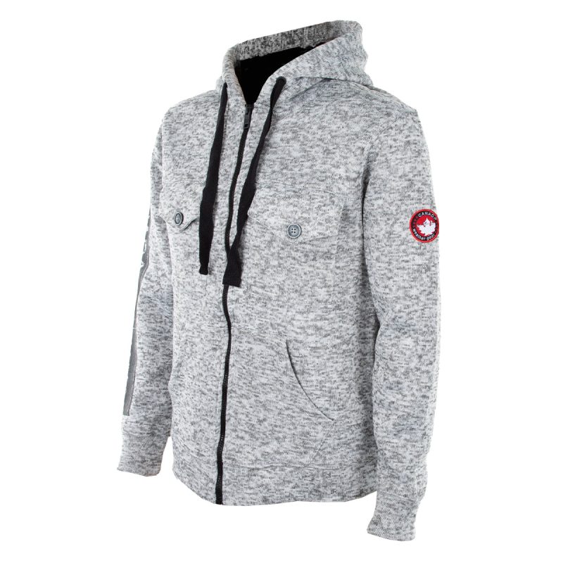 CanadaWeatherGearMen sFullZipHoodieWithSherpaLining LightGrey 2