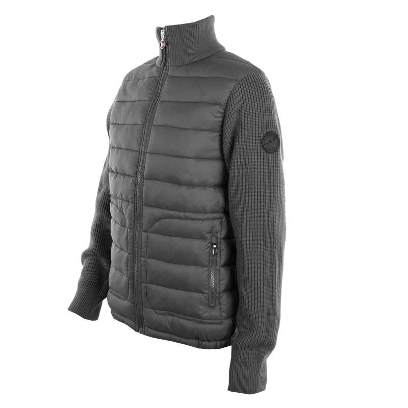 CanadaWeatherGearMen sPufferJacketwithSweaterSleeves Charcoal 3