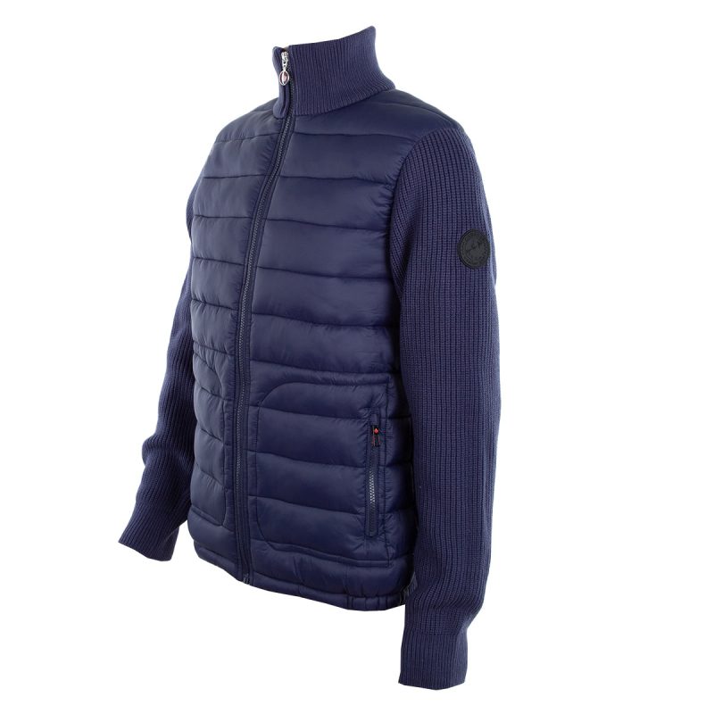 CanadaWeatherGearMen sPufferJacketwithSweaterSleeves Navy 3