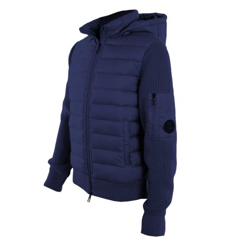 CanadaWeatherGearMen sPufferJacketwithSweaterSleevesandRemovableHood Navy 3