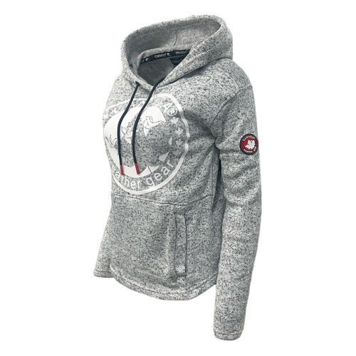 CanadaWeatherGearWomen sHoodedSweaterFleecewithLogoPrint Heather 2