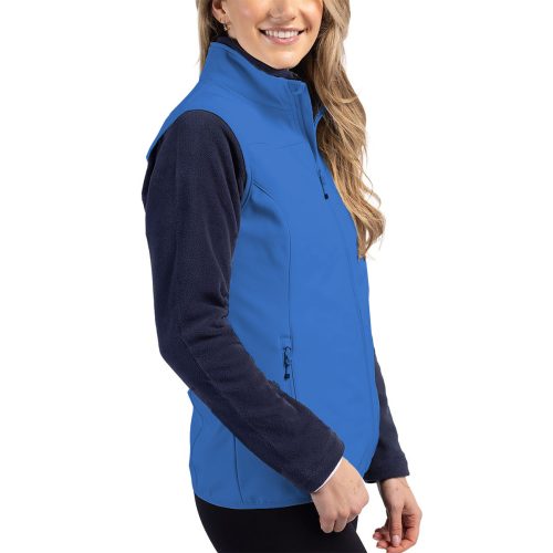 Cutter BuckCliqueTrailEcoStretchSoftshellWomen sFullZipVest Blue 3