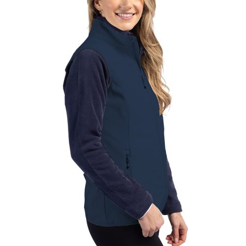 Cutter BuckCliqueTrailEcoStretchSoftshellWomen sFullZipVest Navy 3