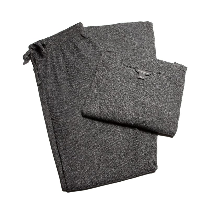 EddieBauerWomen s2PieceLongSleeveRibbedSleepwearSet Charcoal 3