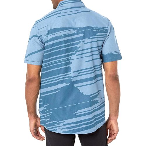 OakleyMen sTempoWovenButtonDownT Shirt ActionEllipseBlue 2