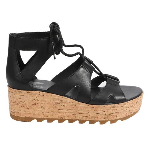 S194894817223PAR Sorel Women s Cameron Flatform Lace Sandal Black Gum 2 3