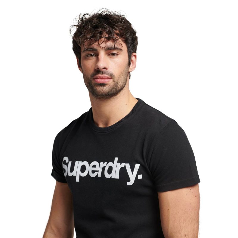 S195933008756 Superdry Men s Organic Cotton Core Logo T Shirt Black 1