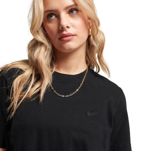 S195933993823 Superdry Women s Vintage Logo Embroidered Tee Black 1