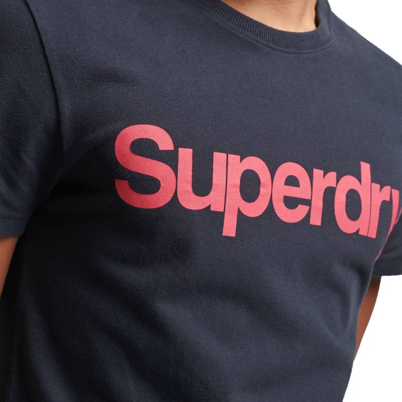 S196897001265 Superdry Men s Organic Cotton Core Logo T Shirt Eclipse Navy 1