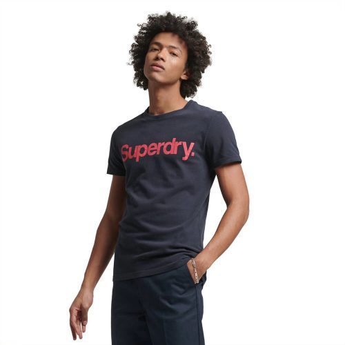 S196897001265 Superdry Men s Organic Cotton Core Logo T Shirt Eclipse Navy 2