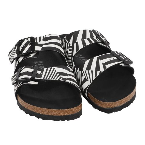 S822698418451PAR Birkenstock Arizona Birko Flor Sandals Dazzle Camo Black White 2