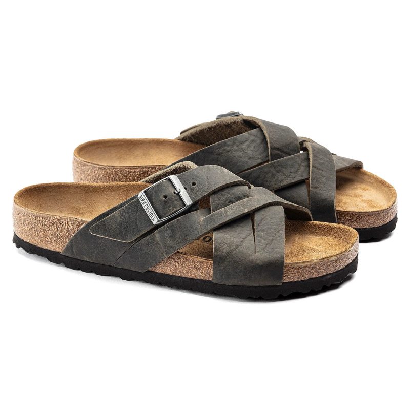 S822698708170 Birkenstock Lugano Oiled Leather Sandals Faded Khaki 2