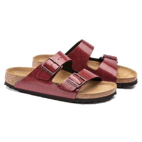 S886454696071 Birkenstock Arizona Birko Flor Sandals Magical Metallic Maroon 1