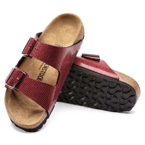 S886454696071 Birkenstock Arizona Birko Flor Sandals Magical Metallic Maroon 2