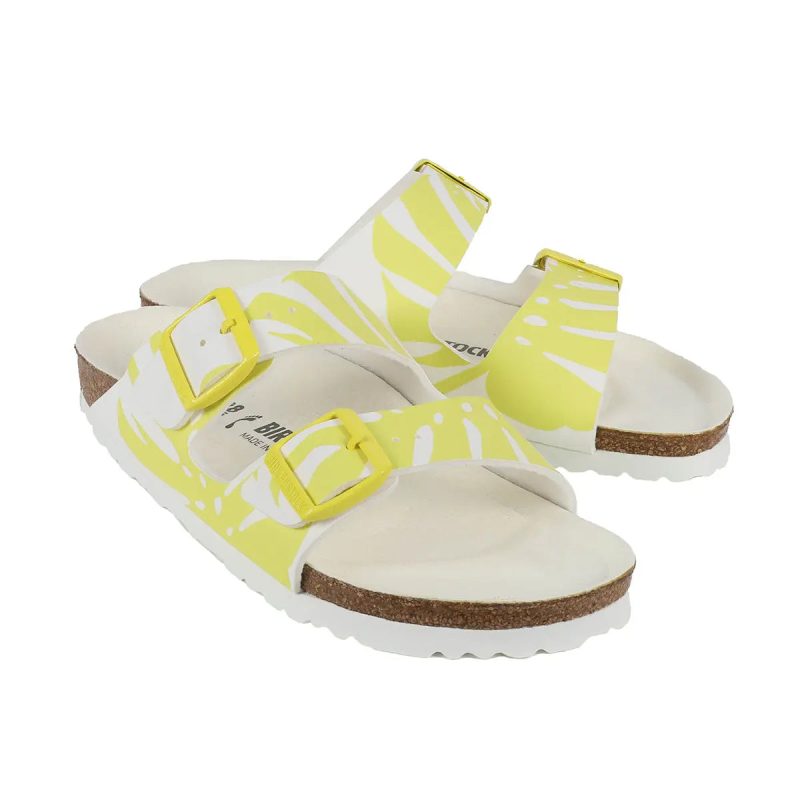 S886925213929PAR BirkenstockArizonaBirko FlorLeatherSandalMonsteraWhite LimeSour 1019293 2.j