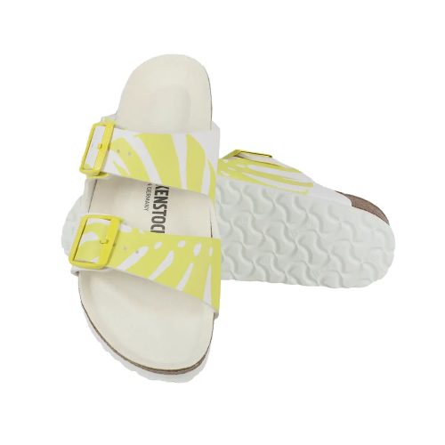 S886925213929PAR BirkenstockArizonaBirko FlorLeatherSandalMonsteraWhite LimeSour 1019293 3.j