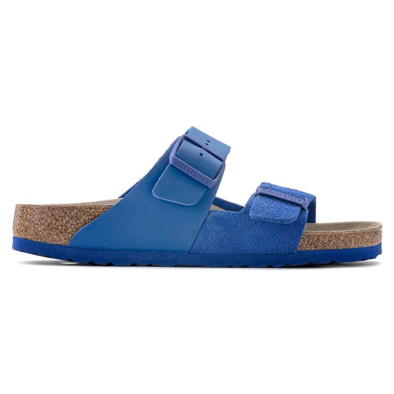 S887759605010 Birkenstock Arizona Split Natural Leather Suede Sandals Ultra Blue 2