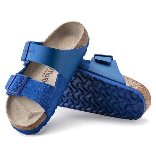 S887759605010 Birkenstock Arizona Split Natural Leather Suede Sandals Ultra Blue 3