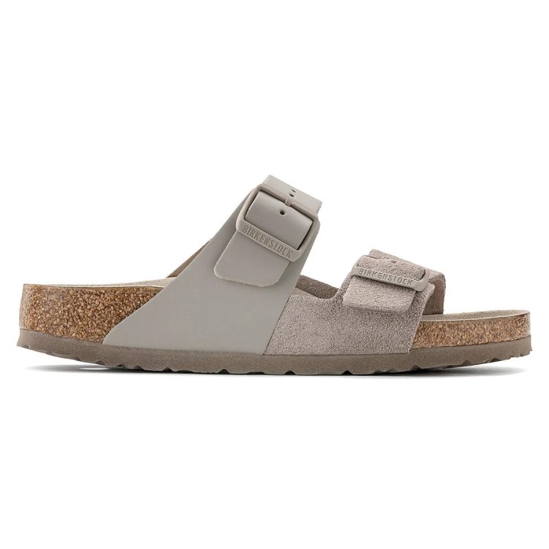 S887759614951 Birkenstock Arizona Split Natural Leather Suede Sandals Gray Taupe 2