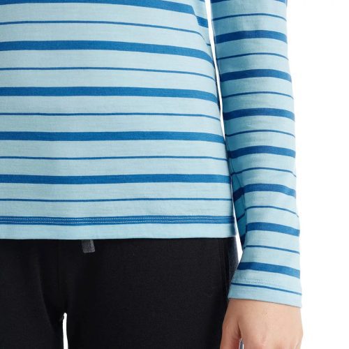 SS22 Women Wave LS Tee Stripe HAZE AZUL