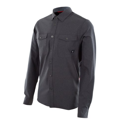 SpyderMen sMelangeLongSleeve2PocketShirt Black 2