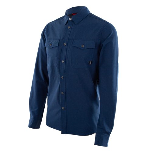 SpyderMen sMelangeLongSleeve2PocketShirt Estate Blue 2