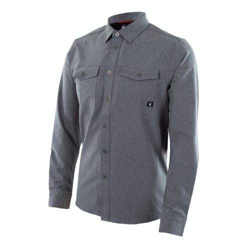 SpyderMen sMelangeLongSleeve2PocketShirt Grey 2