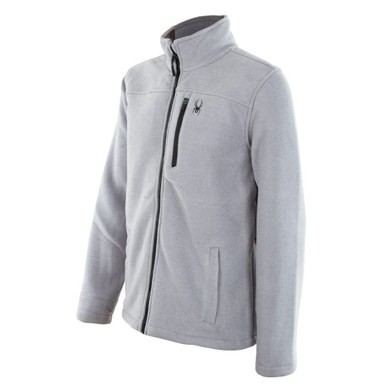 SpyderMen sStripeFleeceFullZip Grey 3