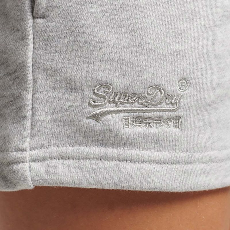 SuperdryWomen sVintageLogoEmbroideredShortOatmealMarl 4