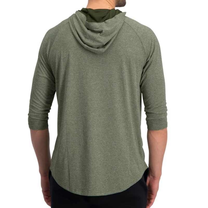 ThreeSixtySixMen s3 4SleeveHoodiePullover OliveGreen 2