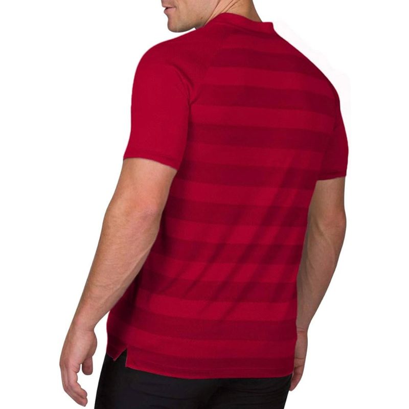 ThreeSixtySixMen sCollarlessGolfPolo PureRed 2