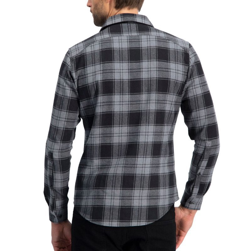 ThreeSixtySixMen sFlannelLongSleeveShirt Charcoal 2