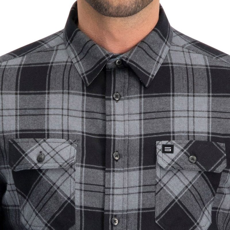 ThreeSixtySixMen sFlannelLongSleeveShirt Charcoal 3