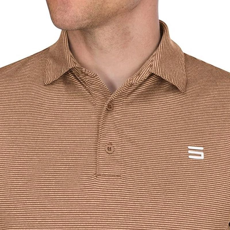 ThreeSixtySixMen sGolfPolo TobaccoBrown 3