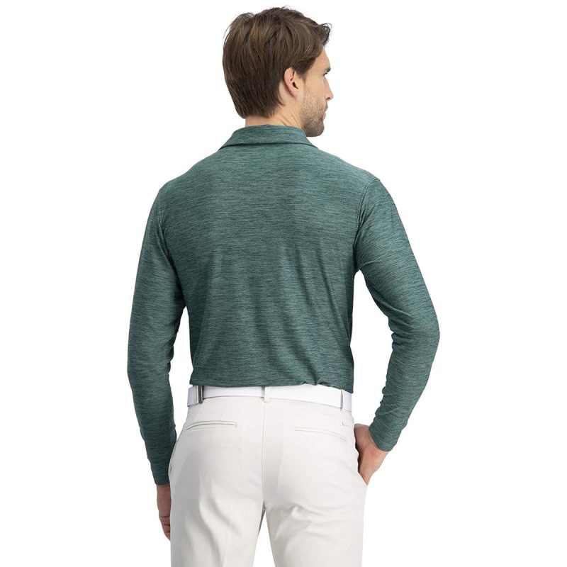 ThreeSixtySixMen sLongSleeveGolfPolo AtlanticGreen 2