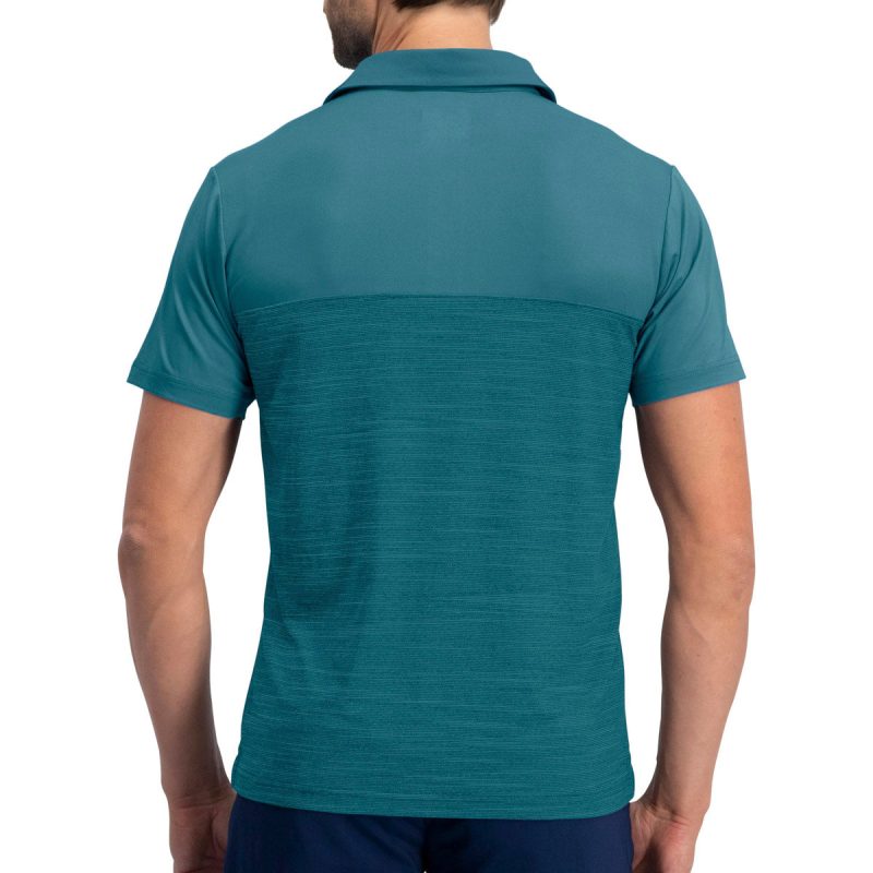 ThreeSixtySixMen sTwoToneHorizonPolo Green Teal 2