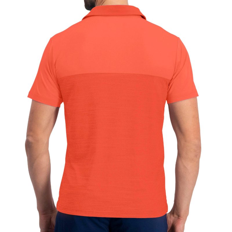 ThreeSixtySixMen sTwoToneHorizonPolo Orange 2