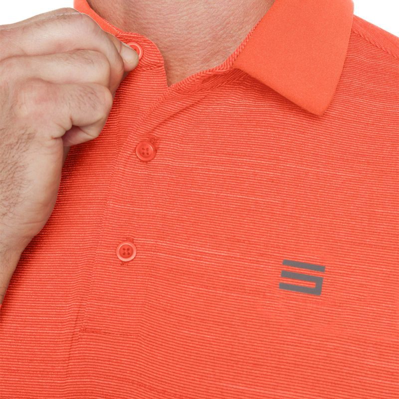 ThreeSixtySixMen sTwoToneHorizonPolo Orange 3