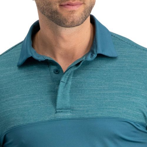 ThreeSixtySixMen sTwoToneLongSleevePolo V2AtlanticGreen 3