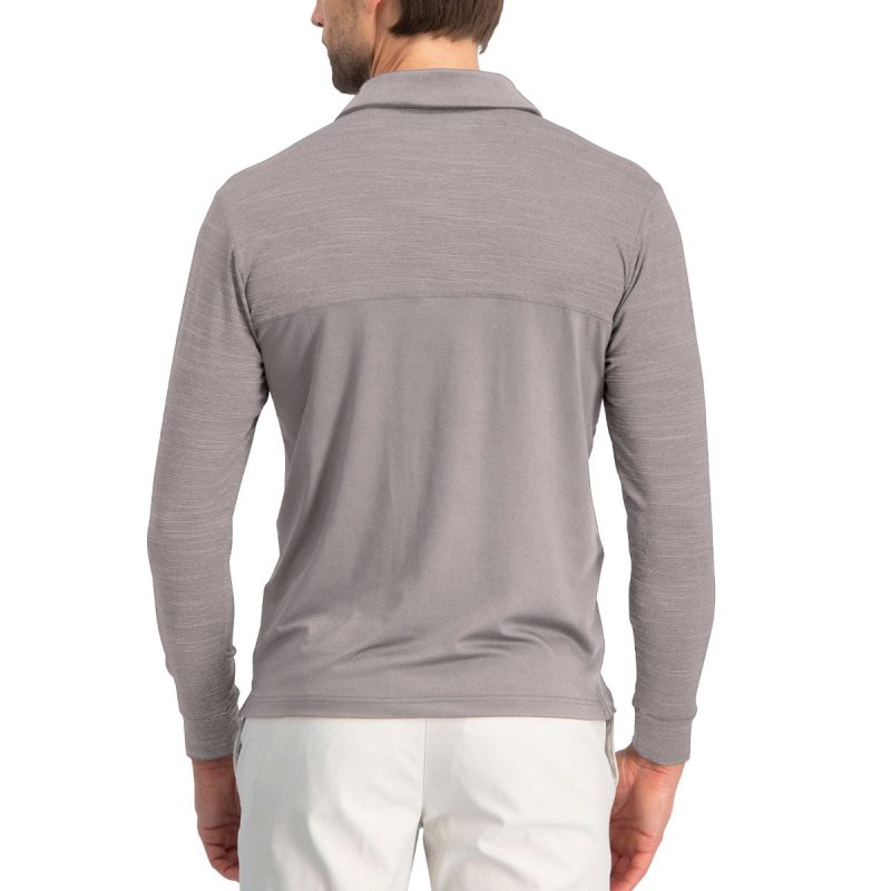 ThreeSixtySixMen sTwoToneLongSleevePolo V2Grey 2