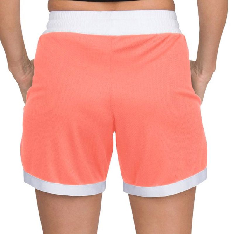 ThreeSixtySixWomen sBasketballShorts CoralOrangeSolid 2