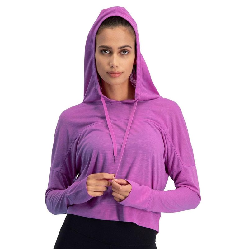 ThreeSixtySixWomen sHoodieCropTop Orchid 3