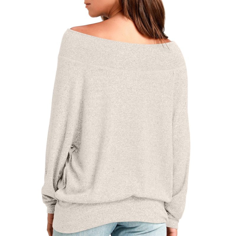 ThreeSixtySixWomen sOffShoulderSweater OatmealKhaki 2