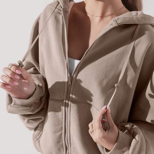 ZipCloudHoodie Taupe 5002 0241 Edit