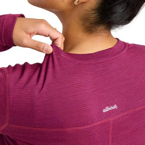 allbirds Women s Natural Run Long Sleeve Tee Thrive Crimson 1